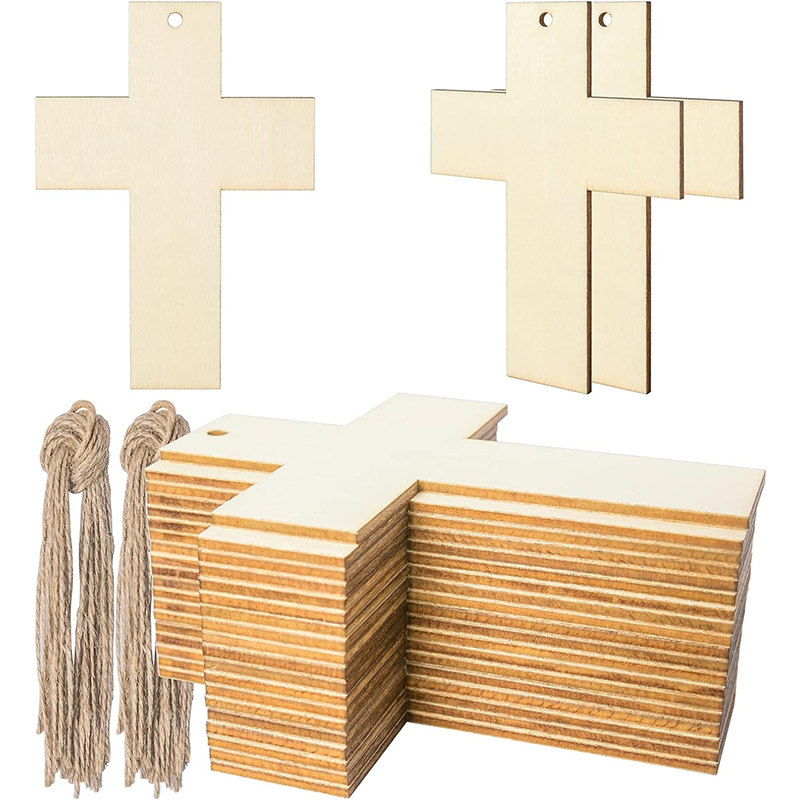 Woodworking Easy Projects - 20 parça bitmemiş ahşap çapraz şekil