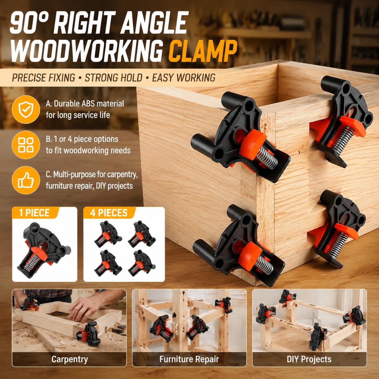 Woodworking Right Angle Clamp - Premium Ahşap İşleme Marangozluğu 90 Derece