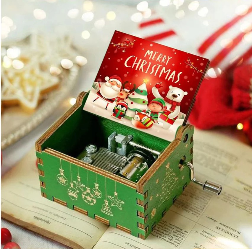 Woodworking Tv - Ahşap el krank müzik kutusu Merry