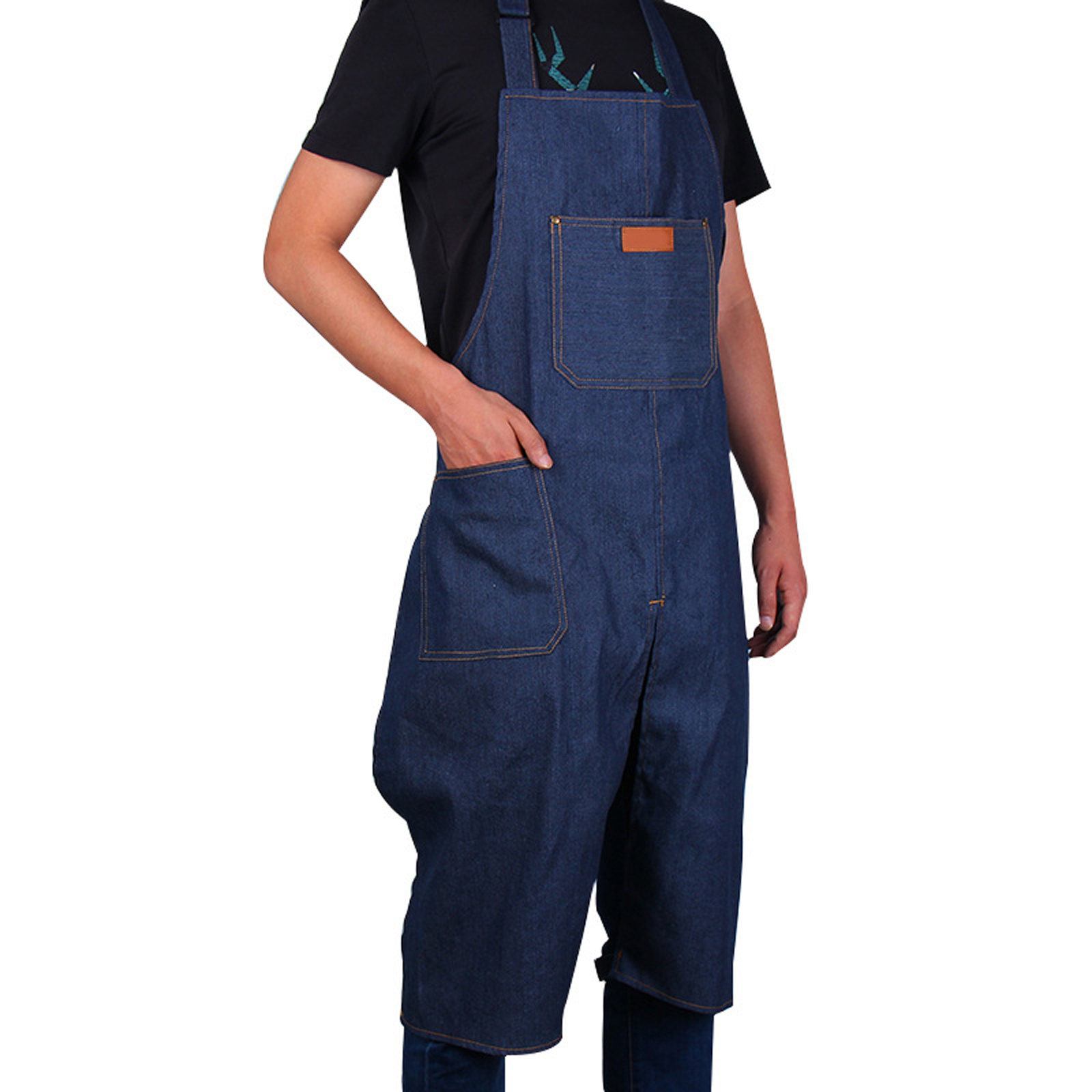 Woodworking Overalls - Ayarlanabilir Denim bölünmüş bacak önlük taşınabilir